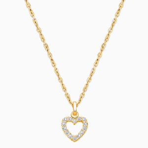 Pure Splendor Heart with Genuine Diamonds, Teen's Necklace for Girls - 14K Gold