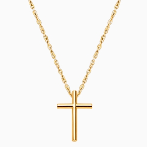 Rounded Cross, Teen's Necklace for Girls - 14K Gold