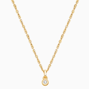 My 1st Diamond, Teeny Tiny Teen's Necklace with Genuine Diamond for Girls - 14K Gold