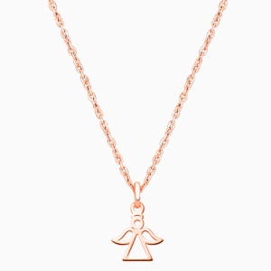 Angel of Heaven, Children's Necklace for Boys - 14K Rose Gold
