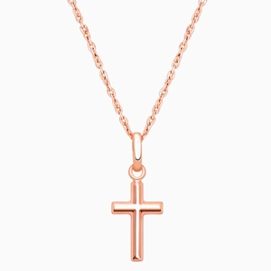 Everlasting Faith, Cross Children’s Necklace for Boys - 14K Rose Gold