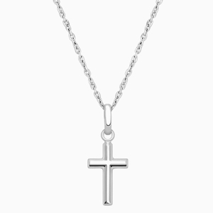 Everlasting Faith, Cross Children’s Necklace for Girls - 14K White Gold