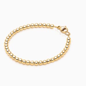 3mm Tiny Blessings Beads, Baby/Children&#039;s Beaded Bracelet for Boys - 14K Gold