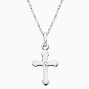A Child&#039;s Faith, Children&#039;s Cross Necklace for Girls - Sterling Silver