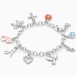 Design Your Own Teen's Classic Charm Bracelet for Girls (Includes Initial Charm) - Sterling Silver