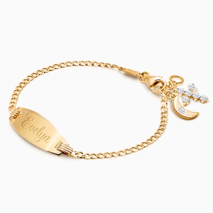 Classic Personally Engraved Gold Bracelet for Girls