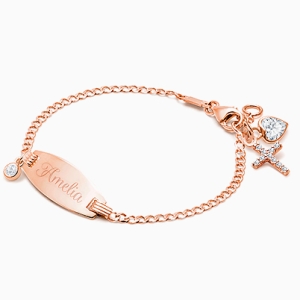 Classic Personally Engraved Rose Gold Bracelet for Girls