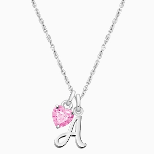 Silver Initial Necklace for Girls