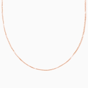 Individual Necklace Chain, Extendable Diamond Cut Cable Chain - 14K Rose Gold