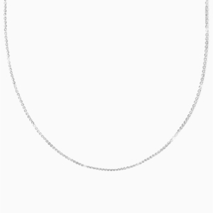 Individual Necklace Chain, Extendable Diamond Cut Cable Chain - 14K White Gold