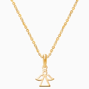 Angel of Heaven, Communion Children&#039;s Necklace for Girls - 14K Gold