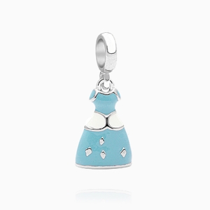 Bibbidi Bobbidi Blue!, Sterling SIlver Blue Princess Dress - Adoré Pendant