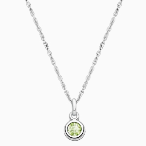 tB® Birthstone, Children&#039;s Personalized Necklace for Boys (All 12 Crystal Birthstones Available) - Sterling Silver