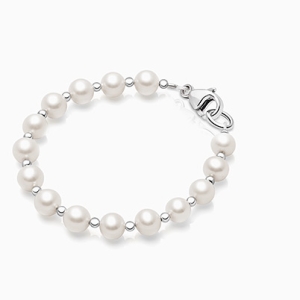Timeless Pearls, Baby/Children’s Beaded Bracelet for Girls - Sterling Silver