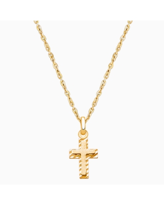 Beautifully Beveled Cross, Teen&#039;s Necklace for Girls - 14K Gold