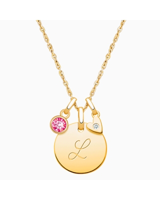 14K Gold Baby Round &quot;Design Your Own&quot; Children&#039;s Necklace for Girls (Optional Charms &amp; FREE Engraving) - 14K Gold