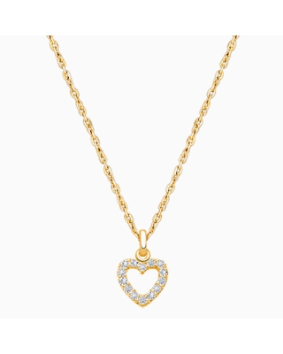 Pure Splendor Heart with Genuine Diamonds, Teen&#039;s Necklace for Girls - 14K Gold