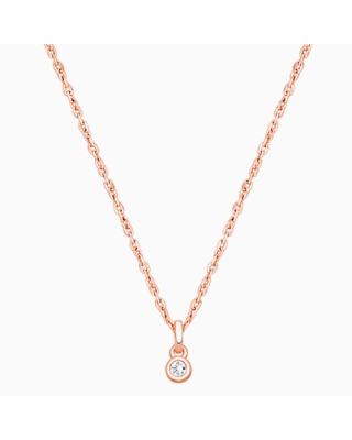 My 1st Diamond, Teeny Tiny Children&#039;s Necklace with Genuine Diamond for Girls - 14K Rose Gold