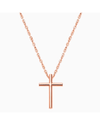 Rounded Cross, Teen&#039;s Necklace for Girls - 14K Rose Gold