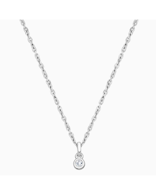 My 1st Diamond, Teeny Tiny Teen&#039;s Necklace with Genuine Diamond for Girls - 14K White Gold