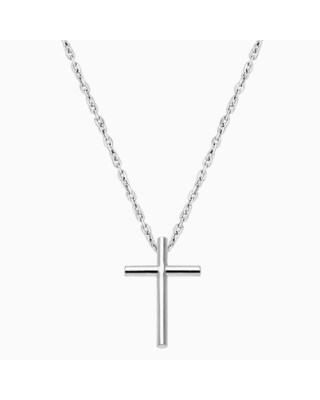 Rounded Cross, Teen&#039;s Necklace for Girls - 14K White Gold