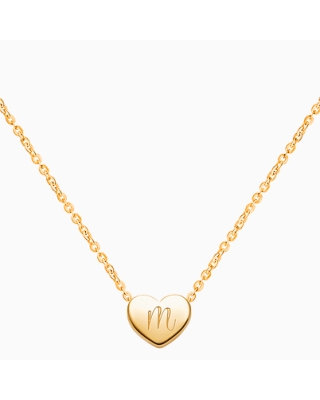 Mini Sliding Heart Necklace for Teens (Includes Chain &amp; FREE Engraving) - 14K Gold
