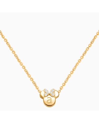 Mini Sliding Miss Mouse Necklace for Teens (Includes Chain &amp; FREE Engraving) - 14K Gold