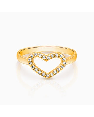 Heart of a Princess, Pavé CZ Teen&#039;s Ring for Girls - 14K Gold