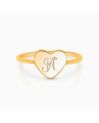 Gold engraved signet ring for kids