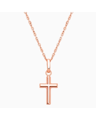 Everlasting Faith, Cross Children’s Necklace for Girls - 14K Rose Gold