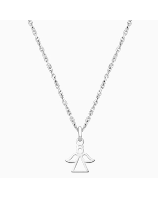 Angel of Heaven, Communion Children&#039;s Necklace for Girls - 14K White Gold
