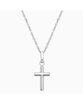 Everlasting Faith, Cross Children’s Necklace for Girls - 14K White Gold