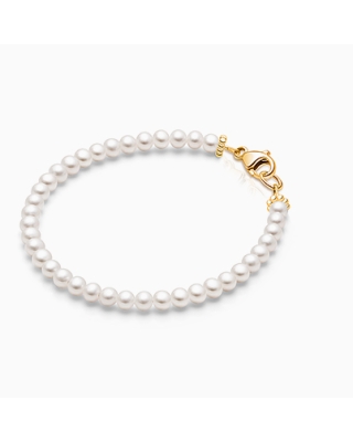 3mm Cultured Pearls, Baby/Children&#039;s Beaded Bracelet for Girls - 14K Gold
