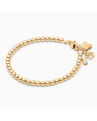 3mm Tiny Blessings Beads Christening/Baptism Baby/Children&#039;s Beaded Bracelet for Boys - 14K Gold