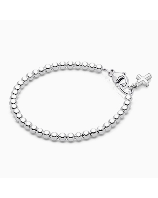 3mm silver beaded bracelet for girls