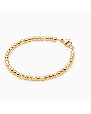 3mm Tiny Blessings Beads, Baby/Children's Beaded Bracelet for Boys - 14K Gold