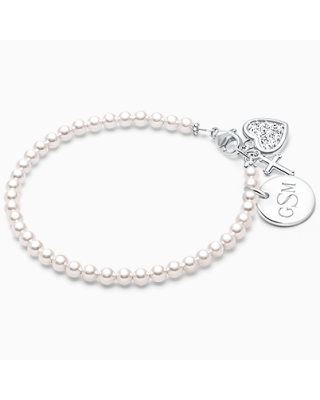 4mm Cultured Pearls, Mother&#039;s Beaded Bracelet for Women - Sterling Silver