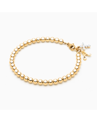 4mm Tiny Blessings Beads, Communion Beaded Bracelet for Boys - 14K Gold