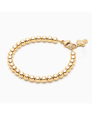 4mm Tiny Blessings Beads, First Holy Communion Beaded Bracelet for Girls - 14K Gold