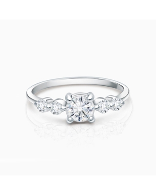 Signature 5 Stone, Clear CZ Children&#039;s Ring For Girls - Sterling Silver