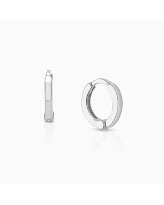 9mm Modern Huggie Hoops, First Holy Communion Children&#039;s Earrings - 14K White Gold