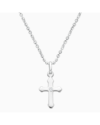 A Child&#039;s Faith, Teen&#039;s Cross Necklace for Girls - Sterling Silver