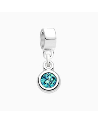 December Birthstone - Blue Zircon, Sterling Silver and Swarovski® Colored Crystal - Adoré Pendant