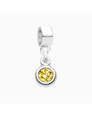November Birthstone - Light Topaz, Sterling Silver and Swarovski® Colored Crystal - Adoré Pendant