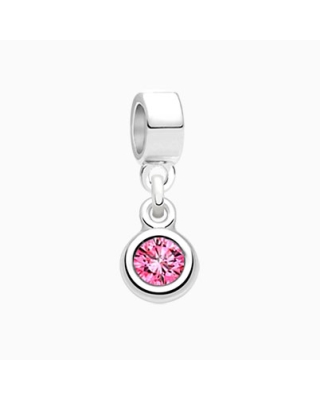 October Birthstone - Rose, Silver and Swarovski® Colored Crystal - Adoré Pendant