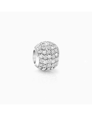 Kingdom of Heaven, Sterling Silver and Clear CZ Sparkling Lights Pavé Round - Adoré Charm