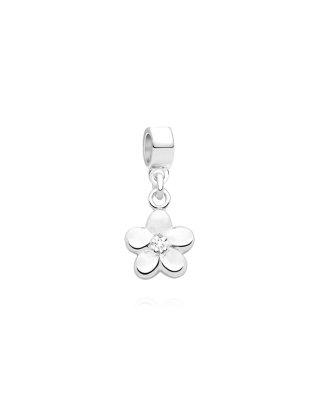 Enlarged to Show Detail Adoré&trade; Charm Shown with Silver Bail
