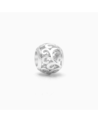Upon the Wings of an Angel, Sterling Silver Feather Scroll - Adoré Charm
