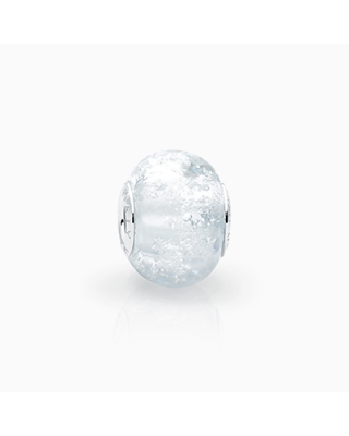 April Birthstone, Sterling Silver and Diamond Clear Murano Glass (Hand Made in Italy) - Children&#039;s Adoré™ Charm