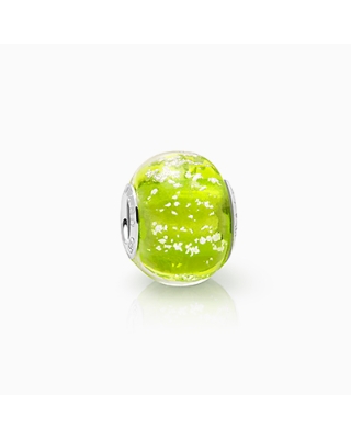 August Birthstone, Sterling Silver and Peridot Green Murano Glass (Hand Made in Italy) - Children&#039;s Adoré&trade; Charm
